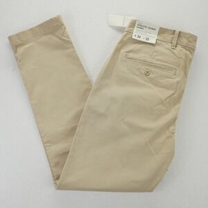 Abercrombie & Fitch Athletic Skinny Chino Pants Tan Khaki 34x32 176-130-0053-040